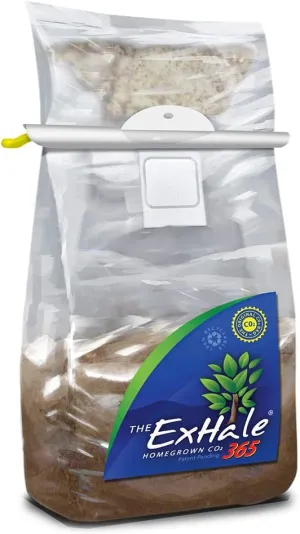Exhale Homegrown CO2 365 - Self-Activated Bag 2/ Hanger & Twin Canaries Chart for Grow Rooms & Tents - Great for Indoor Grow Rooms - CO2 for Grow Tents - 4lbs. (4 Pack)