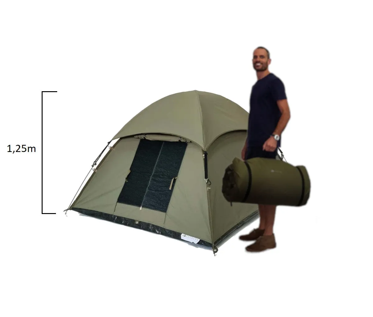 FALKSON Adventurer 2 | 2 person tent | 1.8x2.1m Bow tent | Compact canvas camping tent
