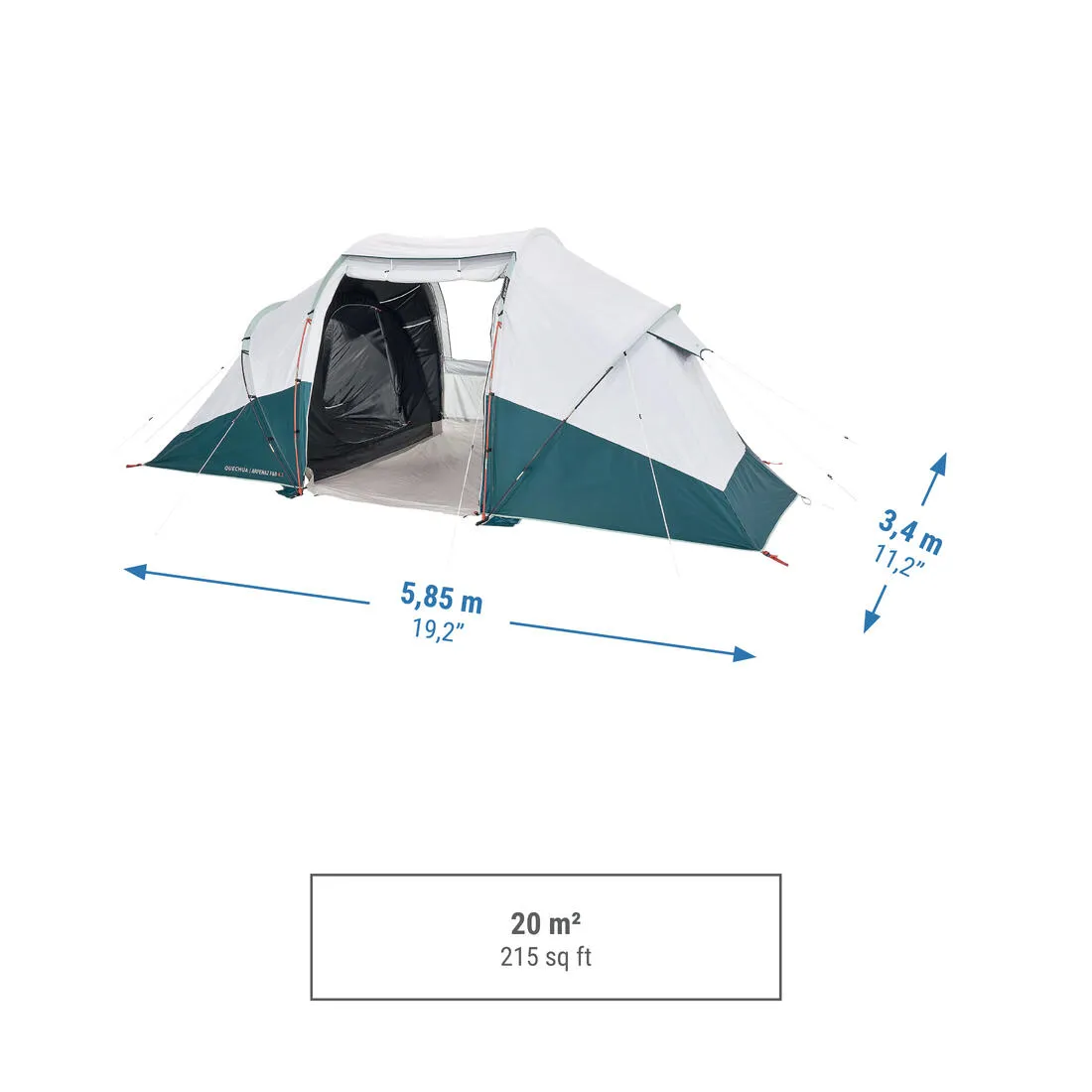 Family Camping Tent 4 Person - 4.2 Fresh & Black