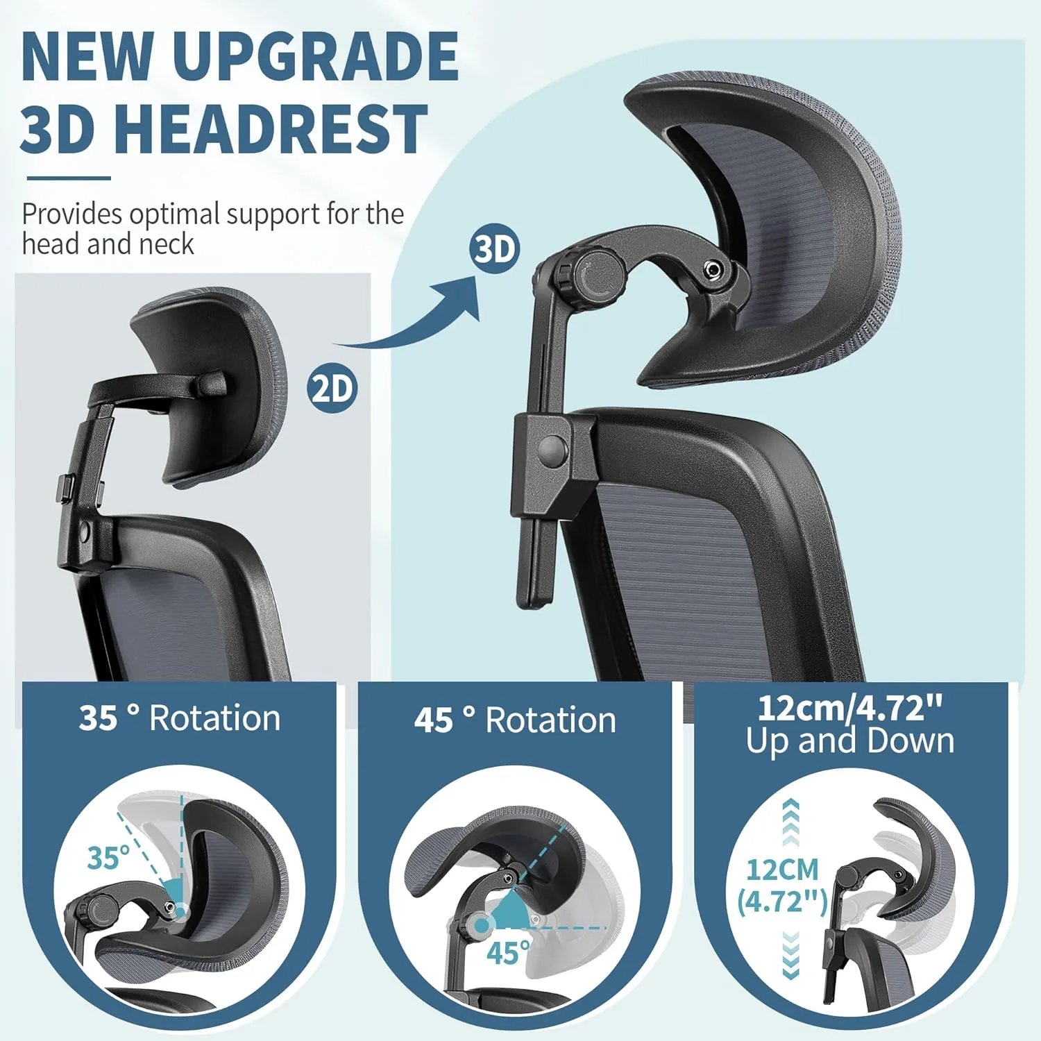 FelixKing Ergonomic Office Chair, Headrest Desk Chair Office Chair with Adjustable Lumbar Support, Home Office Swivel Task Chair with High Back and Armrest, Adjustable Height Gaming Chair(Dark Gray)