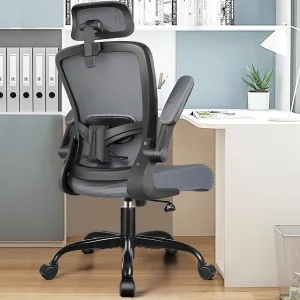 FelixKing Ergonomic Office Chair, Headrest Desk Chair Office Chair with Adjustable Lumbar Support, Home Office Swivel Task Chair with High Back and Armrest, Adjustable Height Gaming Chair(Dark Gray)