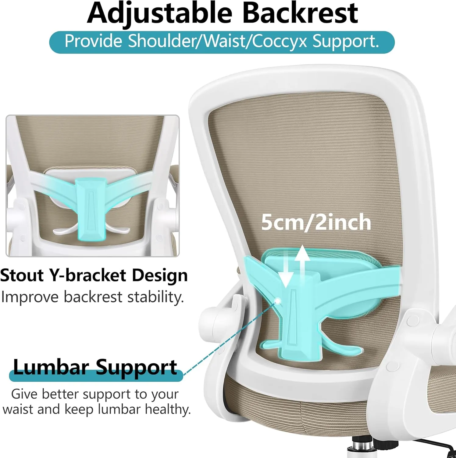 FelixKing Office Chair, Ergonomic Desk Chair Breathable Mesh Chair with Adjustable High Back Lumbar Support Flip-up Armrests, Executive Rolling Swivel Comfy Task Computer Chair for Home Office