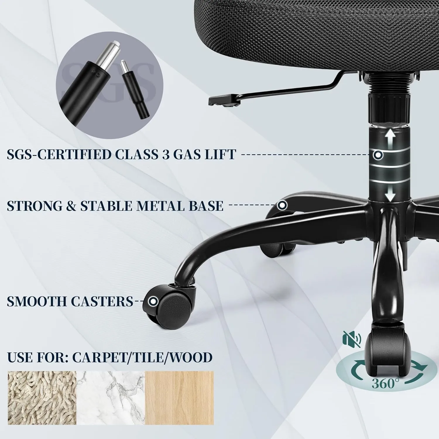 FelixKing Office Chair, Ergonomic Desk Chair with Adjustable Height and Lumbar Support Swivel Lumbar Support Desk Computer Chair with Flip up Armrests for Conference Room (Black)