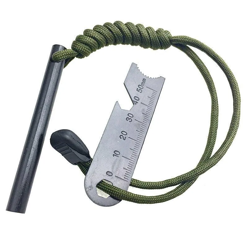 Ferrocerium Flint Rod 15Cm X 1.3Cm Survival Fire Starter With Striker Para-Cord