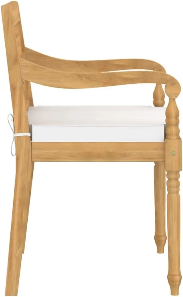 fire Pit Chairs,high Chair,Patio Furniture,Beach Chair,Batavia Chairs 6 pcs with Cushions Solid Teak WoodFor Gardens, patios, Balconies