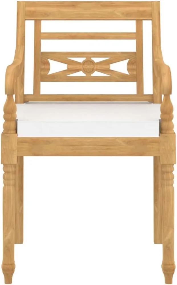 fire Pit Chairs,high Chair,Patio Furniture,Beach Chair,Batavia Chairs 6 pcs with Cushions Solid Teak WoodFor Gardens, patios, Balconies