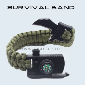 Fire Starter Compass Whistle Survival Multifunction Paracord Knife
