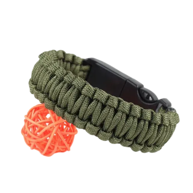 Fire Starter Compass Whistle Survival Multifunction Paracord Knife