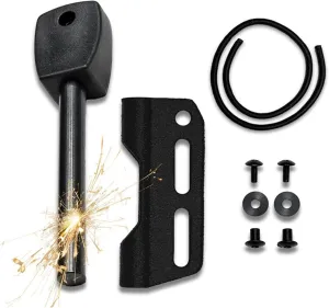 Fire Steel Holder for Kydex Sheath With Fire Starter Kit, Camping Essentials, Survival Kit, Outdoor, Bushcraft, Knife Sheath, Magnesium Flint Fire Starter