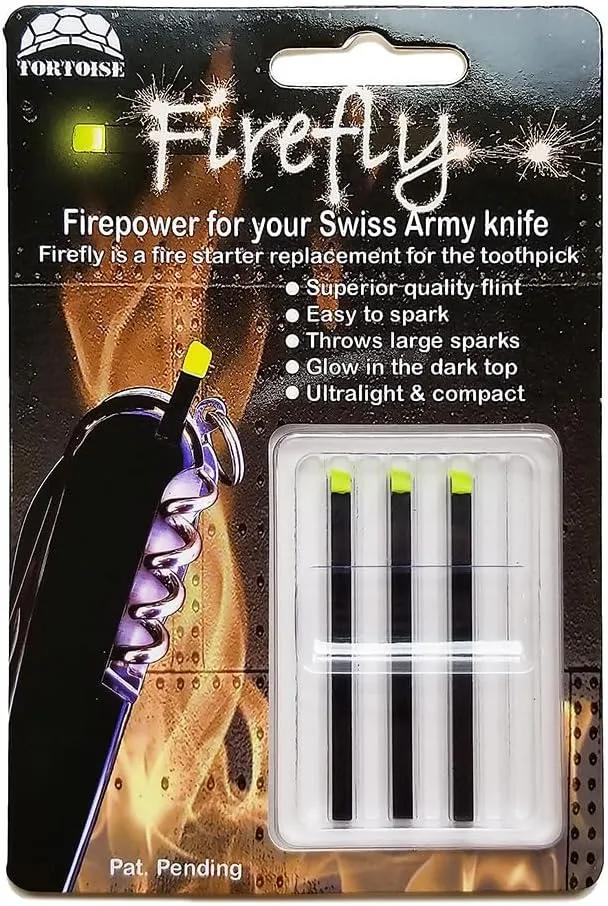 Firefly Regular 3 Pack - Fire Starter Accessory for Swiss Army Victorinox Knives (Neon Green-Yellow Glow)