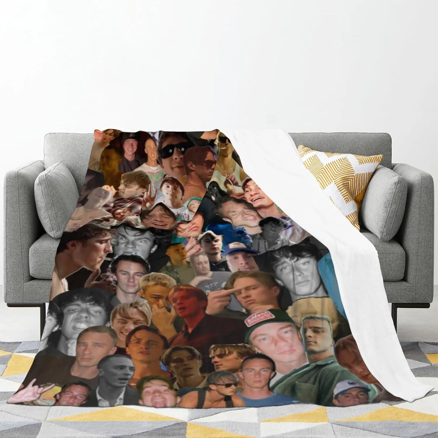 Flannel Blanket 280g Drew Actor Star Starkey Cozy Bedroom Outdoor Indoor Throw Air Conditioning Soft Warm Plush Blankets Sofa Living Room Home Decor-50×60"