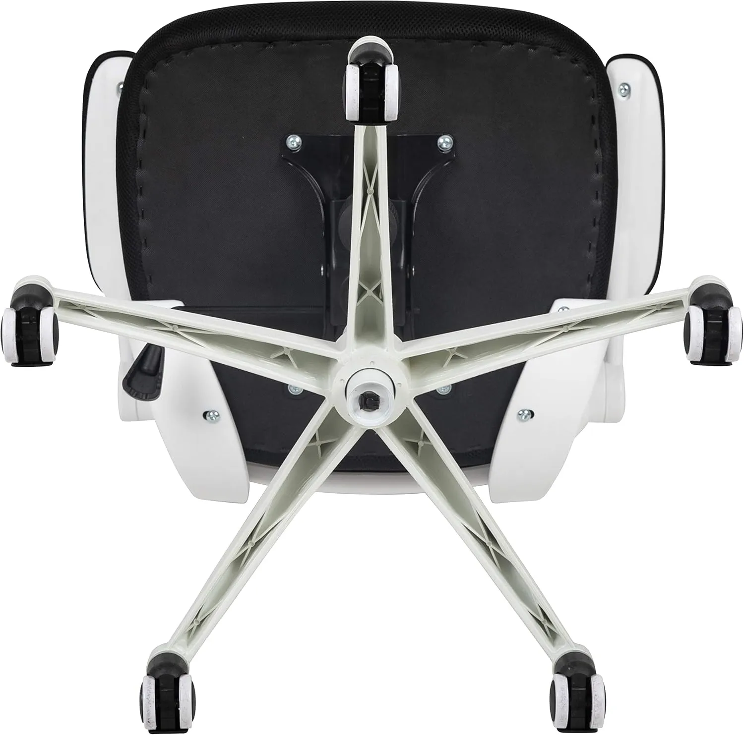 Flash Furniture Kelista Office Chair, Ergonomic, Mid-Back, White Frame, Black Mesh with Swivel