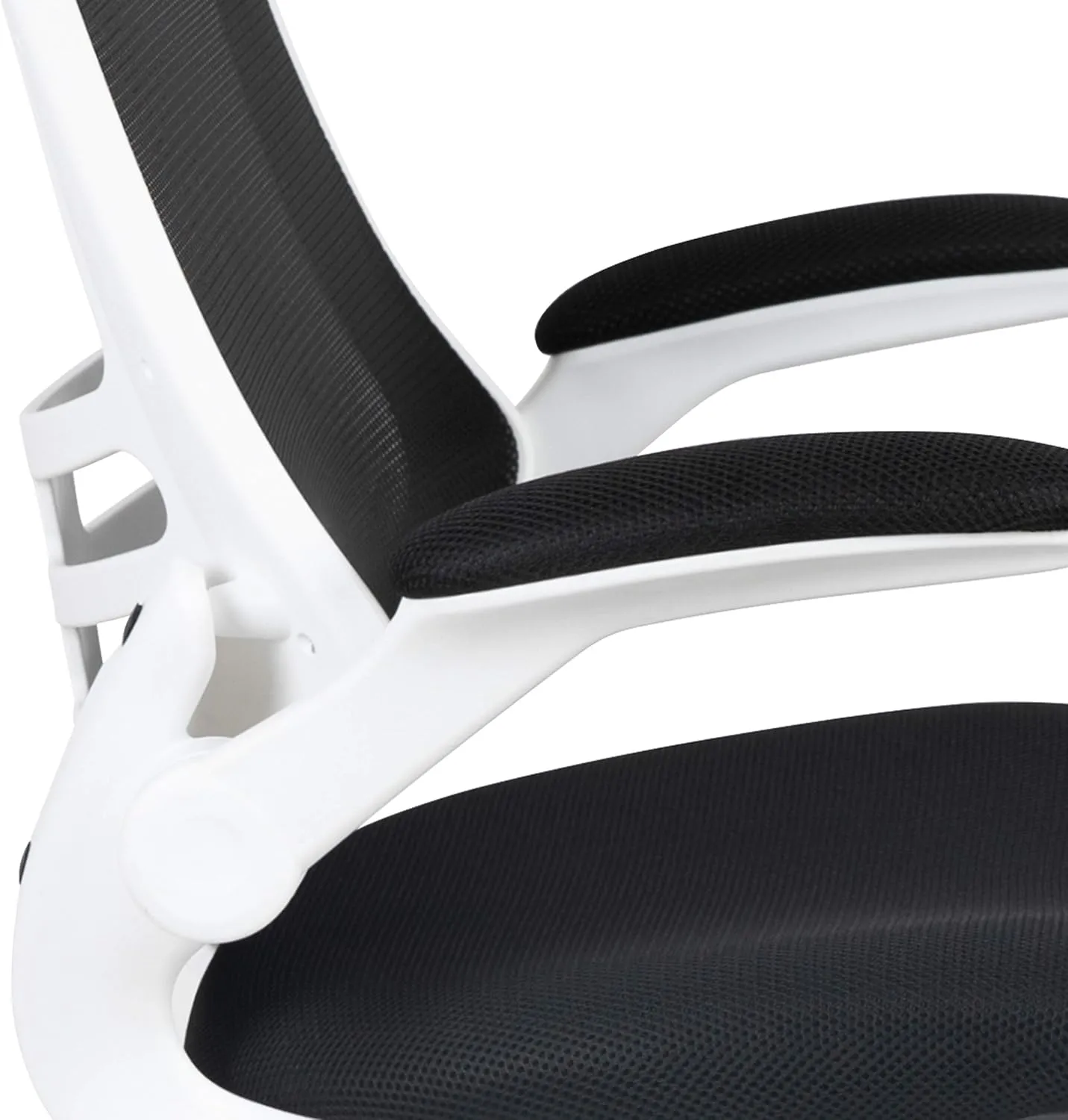 Flash Furniture Kelista Office Chair, Ergonomic, Mid-Back, White Frame, Black Mesh with Swivel