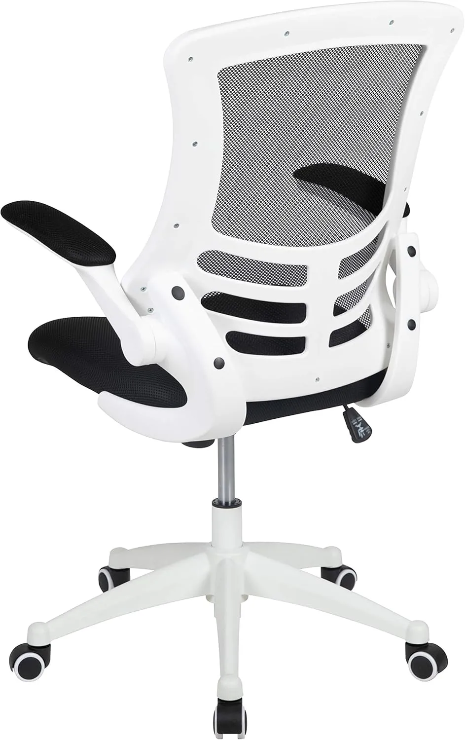 Flash Furniture Kelista Office Chair, Ergonomic, Mid-Back, White Frame, Black Mesh with Swivel