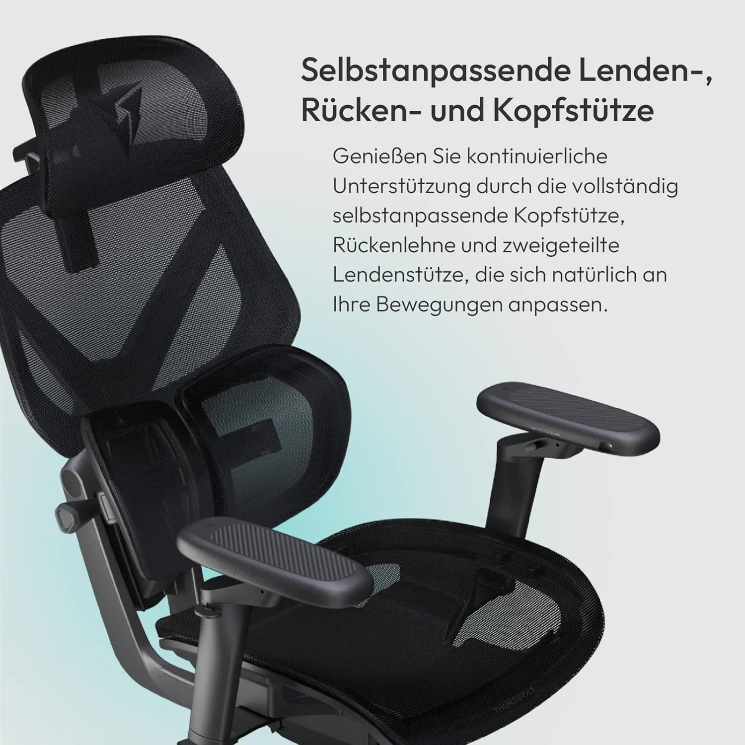 Flex Pro Ergonomic Office Chair, for Adults Gaming Chair, High Back Desk Chair, Synchronous Tilt, Forward Tilt, 19D Fully Self-Adjusting, Adjustable Backrest High, Breathable Mesh, Black