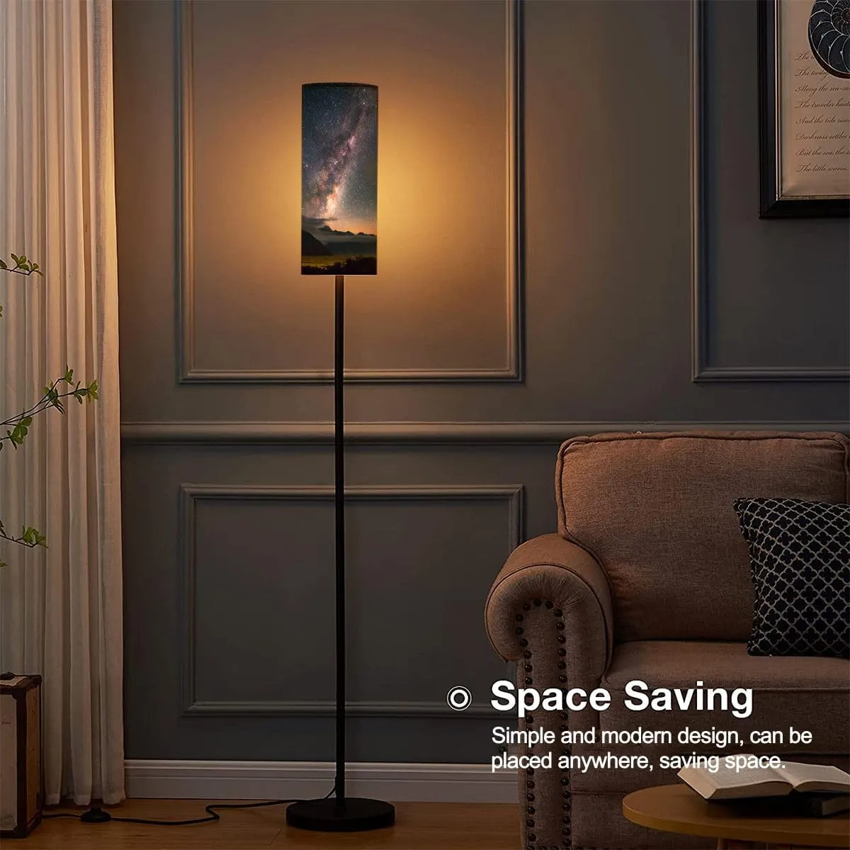 Floor Lamp for Living Room Mount Cook National Park Modern Standing Lamp Remote Control Dimmable Pole Lamp Corner Tall Lamp for Office Bedroom Reading