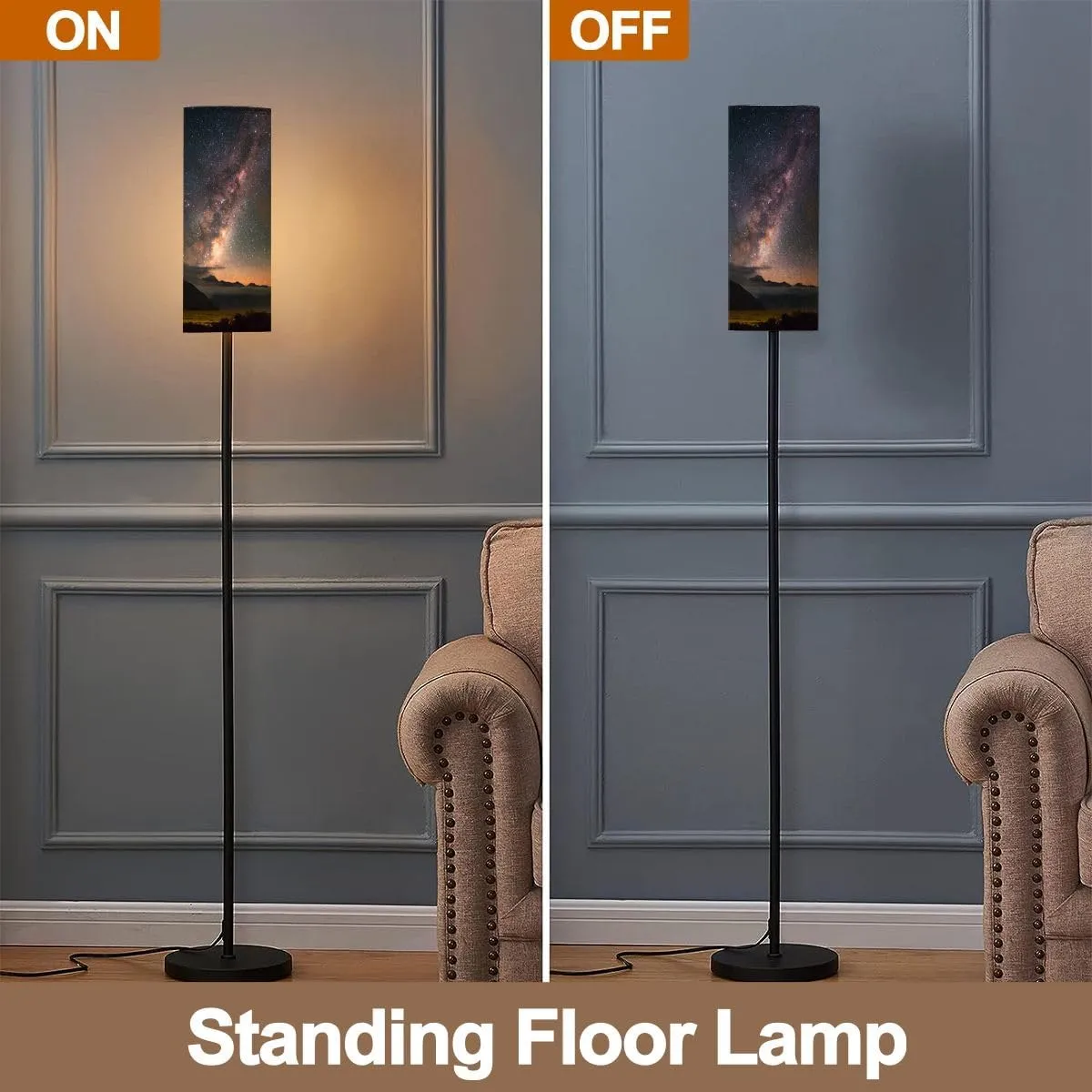 Floor Lamp for Living Room Mount Cook National Park Modern Standing Lamp Remote Control Dimmable Pole Lamp Corner Tall Lamp for Office Bedroom Reading