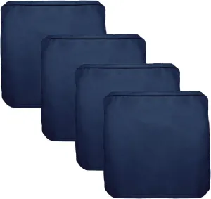 FLYMEI Patio Cushion Covers 20x20x2 Waterproof Outdoor Cushion Cover Replacement 4Packs Outdoor Seat Cushion Slipcover for Rattan Chair Sofa, Blue