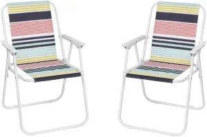 Folding Beach Chair,Patio Lawn Webbed Folding Chairs Set of 2,Outdoor Portable Lawn Chair for Adults, for Yard,Garden Dining