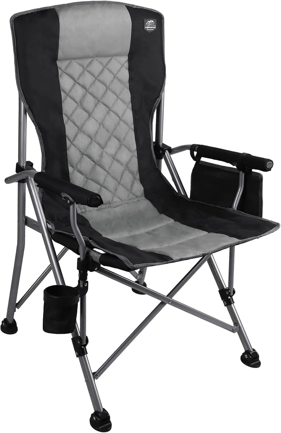 Folding Camping Chair with Hard Armrest,Cup Holder,Heavy Duty for Adults,Paded Backrest,Portable Lawn Lightweight Outdoor Camp Chair,Support up to 400lbs