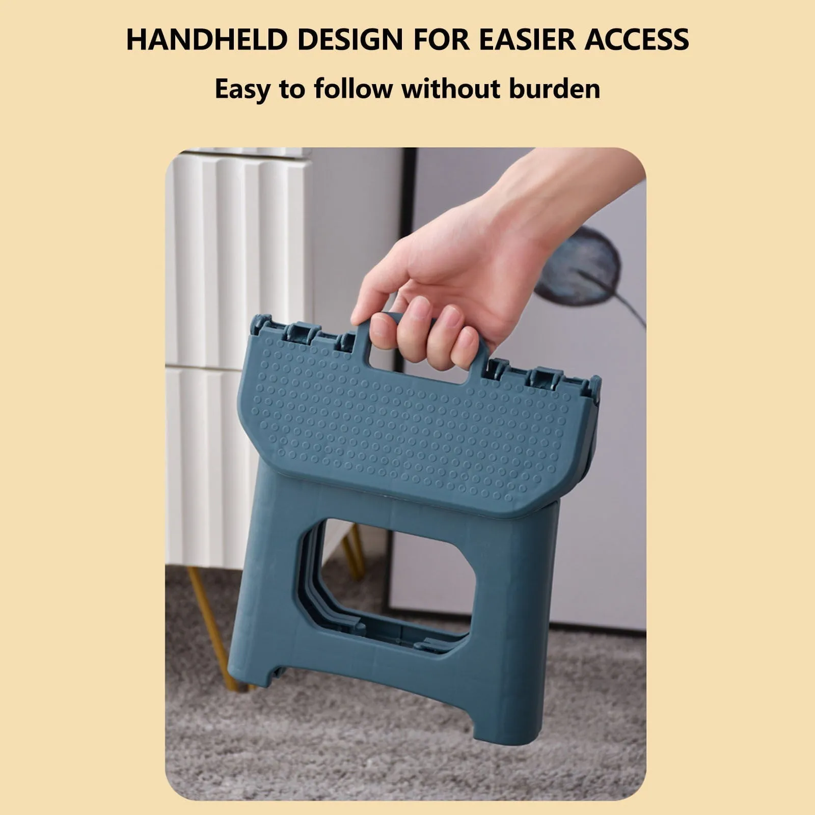 Folding Stool Outdoor Portable Heavy Duty Plastic Non-Slip Chair for Camping Hiking Fishing BBQ Foldable Step Stool Collapsible Stool