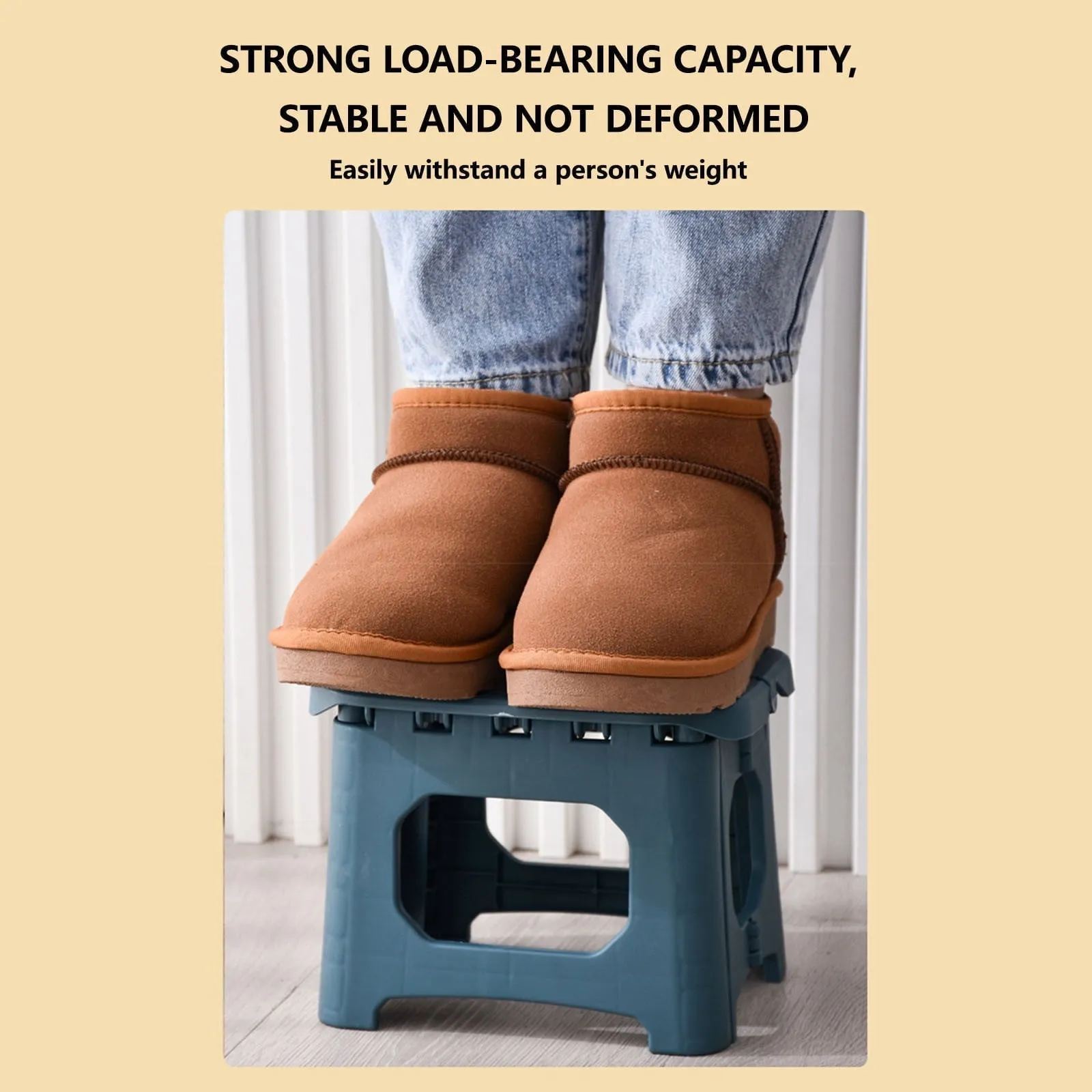 Folding Stool Outdoor Portable Heavy Duty Plastic Non-Slip Chair for Camping Hiking Fishing BBQ Foldable Step Stool Collapsible Stool