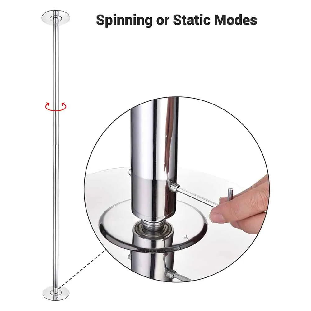 for Dancing Yescom Pole Home Exercise Cutting-edge software Supportive Fitness 10.8ft Pole Spinning