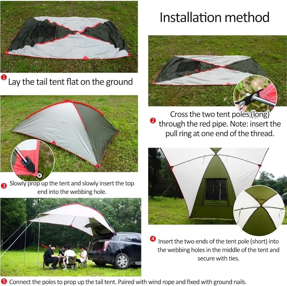 for Volkswagen Golf/ID.3/ID.4/Polo/Beetle/Bora Car Awning,Portable Awning Canopy Ventilation for Camping Vehicle Awning Instant Shelter for Camping,A White