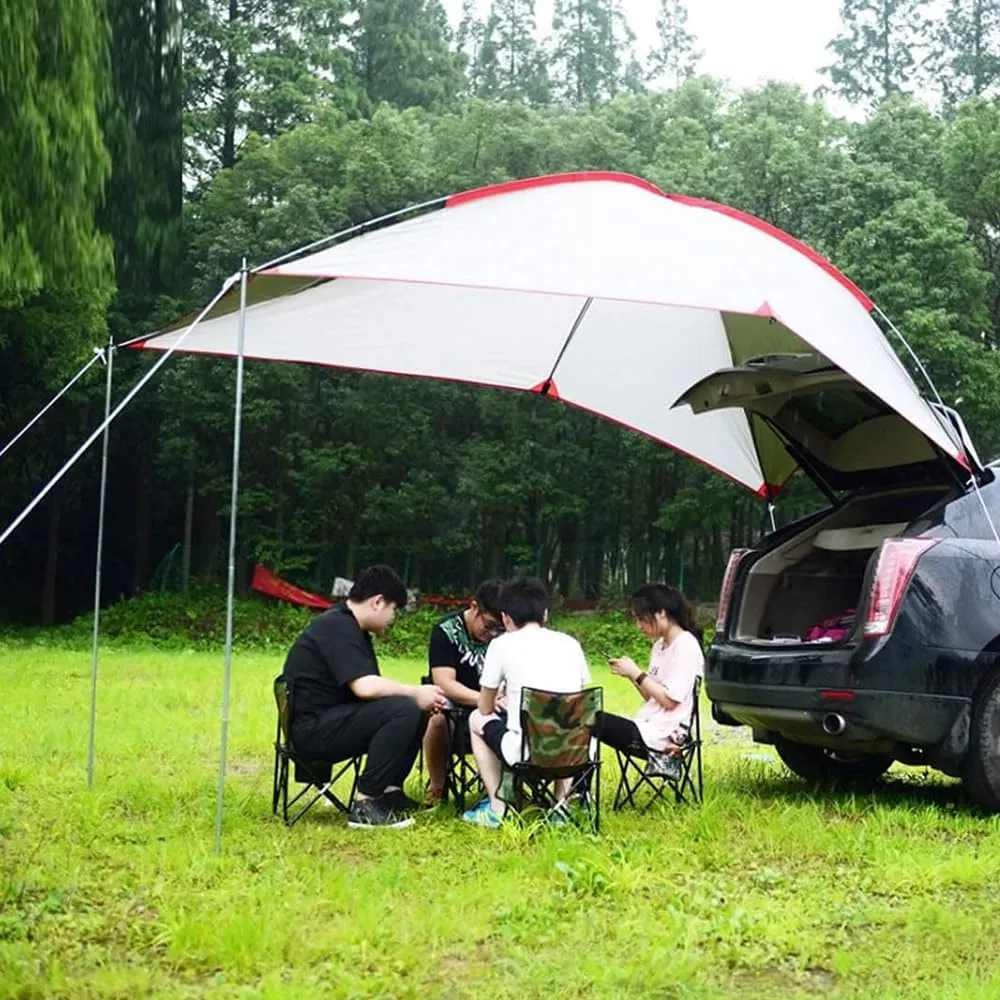 for Volkswagen Golf/ID.3/ID.4/Polo/Beetle/Bora Car Awning,Portable Awning Canopy Ventilation for Camping Vehicle Awning Instant Shelter for Camping,A White