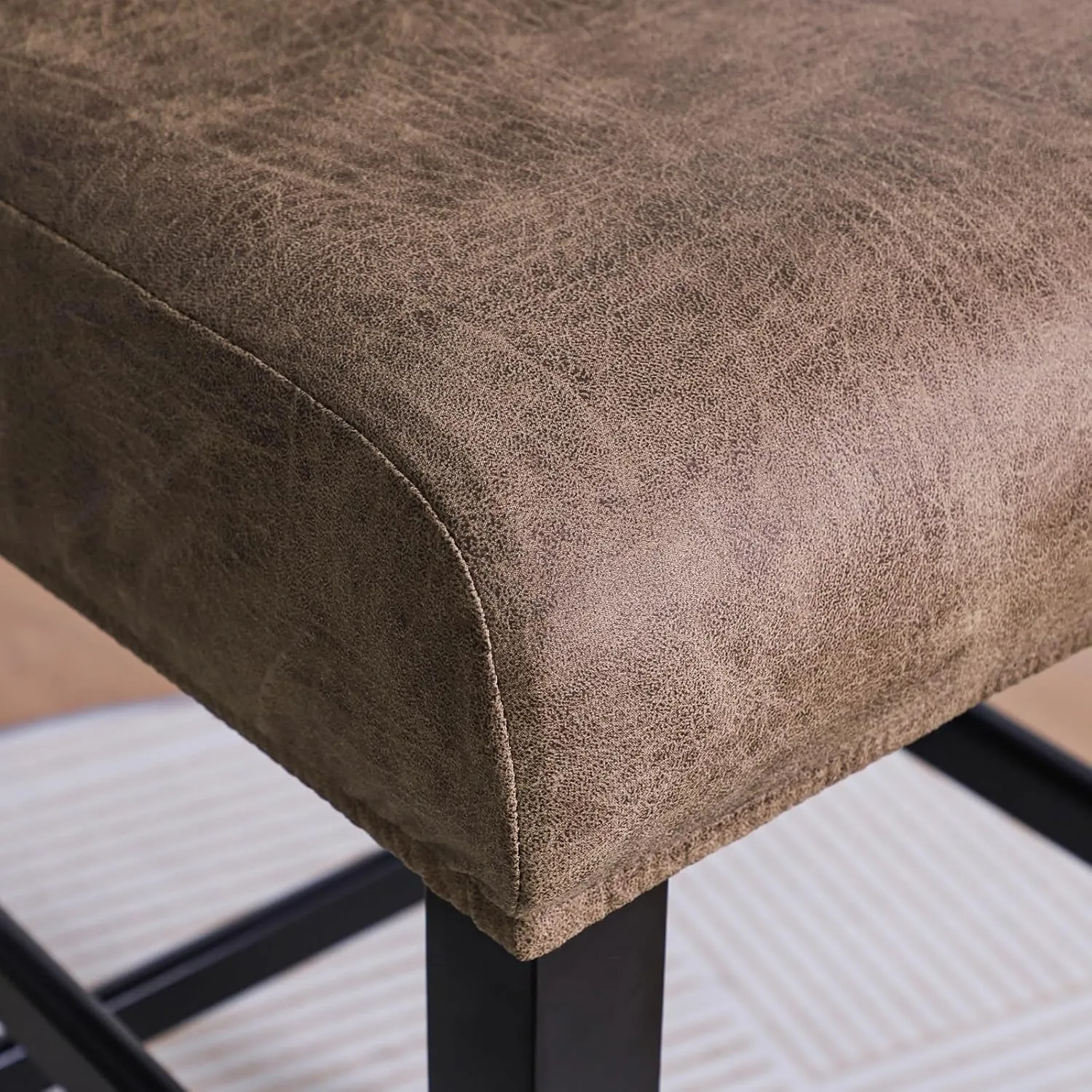 FORCHEER Bar Stool Chair Cover with Backs Set of 4 Hot Stamping Process Dining Chair Slipcovers Cafe Barstool Slipcover Square Removable Furniture Chair Seat Cover Elastic Bottom (4PC,Camel)
