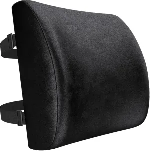 FORTEM Lumbar Support Cushion, Back Support for Office Chair and Car Seat, Back Rest for Gaming Chair, Memory Foam Pillow, Desk Chair Cushion, Breathable & Washable Cover, Adjustable Straps