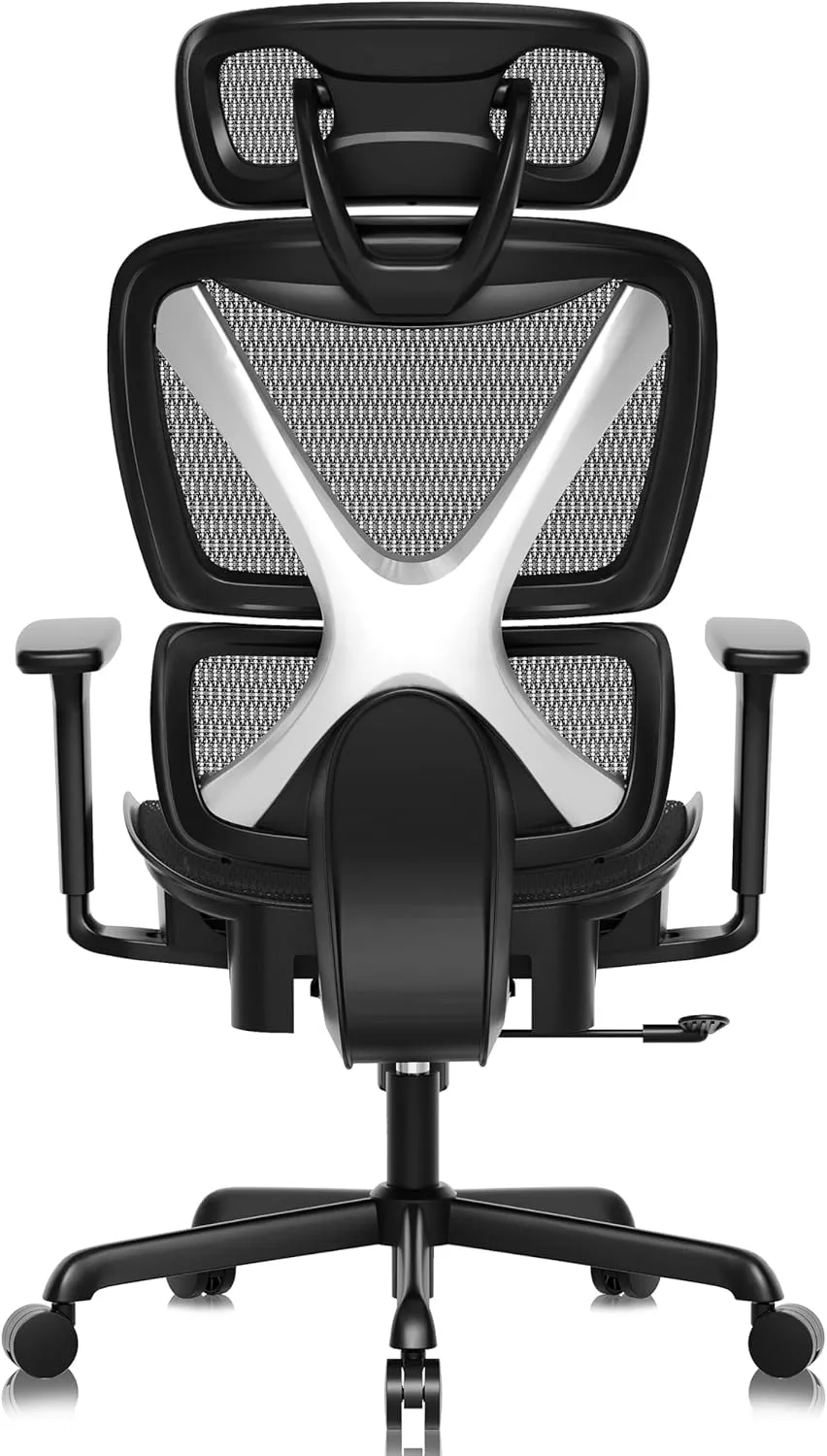 GABRYLLY Ergonomic Office Chair with Lumbar Support, Big and Tall Mesh Chairs with Adjustable 3D Arms, Headrest & Soft Seat, Large Desk Chair for Home Gaming,Black