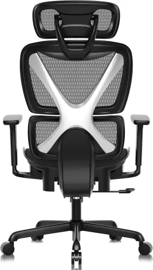 GABRYLLY Ergonomic Office Chair with Lumbar Support, Big and Tall Mesh Chairs with Adjustable 3D Arms, Headrest & Soft Seat, Large Desk Chair for Home Gaming,Black