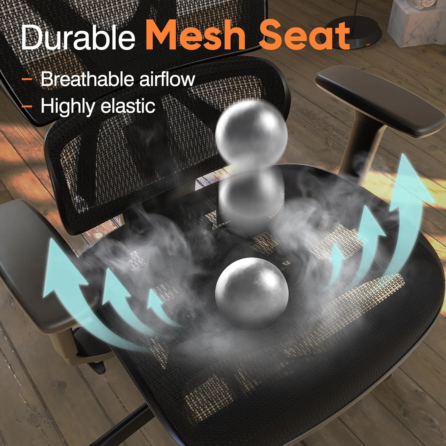 GABRYLLY Ergonomic Office Chair with Lumbar Support, Big and Tall Mesh Chairs with Adjustable 3D Arms, Headrest & Soft Seat, Large Desk Chair for Home Gaming,Black