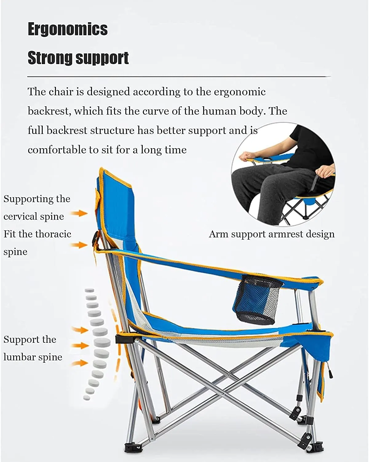 Gaming chair , Camping Chairs Outdoor Furniture Beach Chairs Outdoor Armchair Beach Deck Chairs Portable Leisure Seat Stool with Breathable Mesh, Comes with Storage Bag Folding Chairs Patio Chairs for