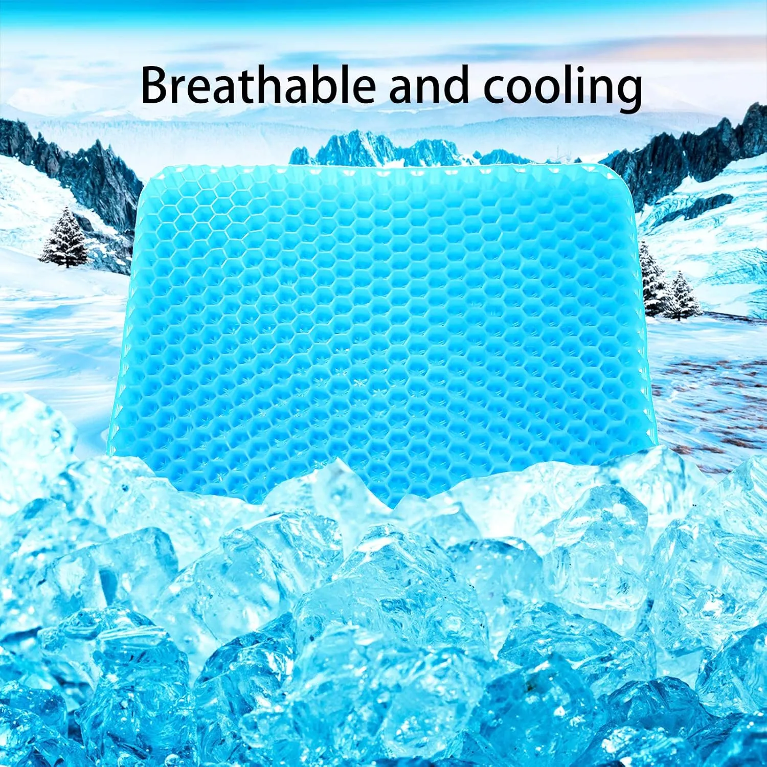 Gel Seat Cushion for Long Sitting, (20 Inch Extra Giant) Soft＆Breathable Gel Cushion for Sitting, Wheelchair Cushion, Egg Crate Cushion for Hip Pain, None Pressure Point Gel Seat Pads