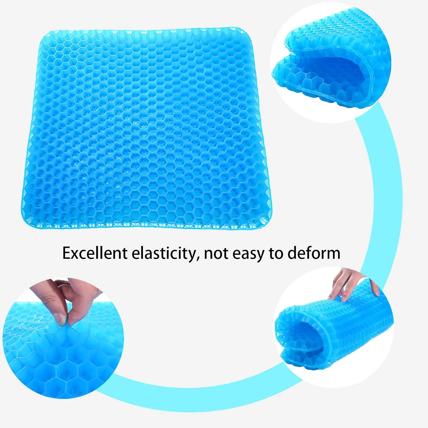 Gel Seat Cushion for Long Sitting, (20 Inch Extra Giant) Soft＆Breathable Gel Cushion for Sitting, Wheelchair Cushion, Egg Crate Cushion for Hip Pain, None Pressure Point Gel Seat Pads