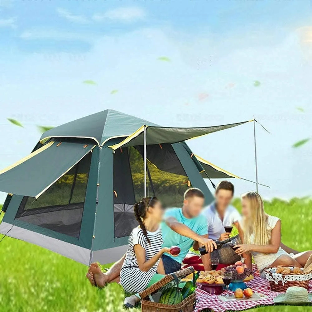 GeRRiT 3-4 Person Pop Up Tent Automatic Instant Camping Tent Quick Opening Waterproof Outdoor Tent 4 Season Travel Tent with Carry Bag for Hiking, Traveling or Beach