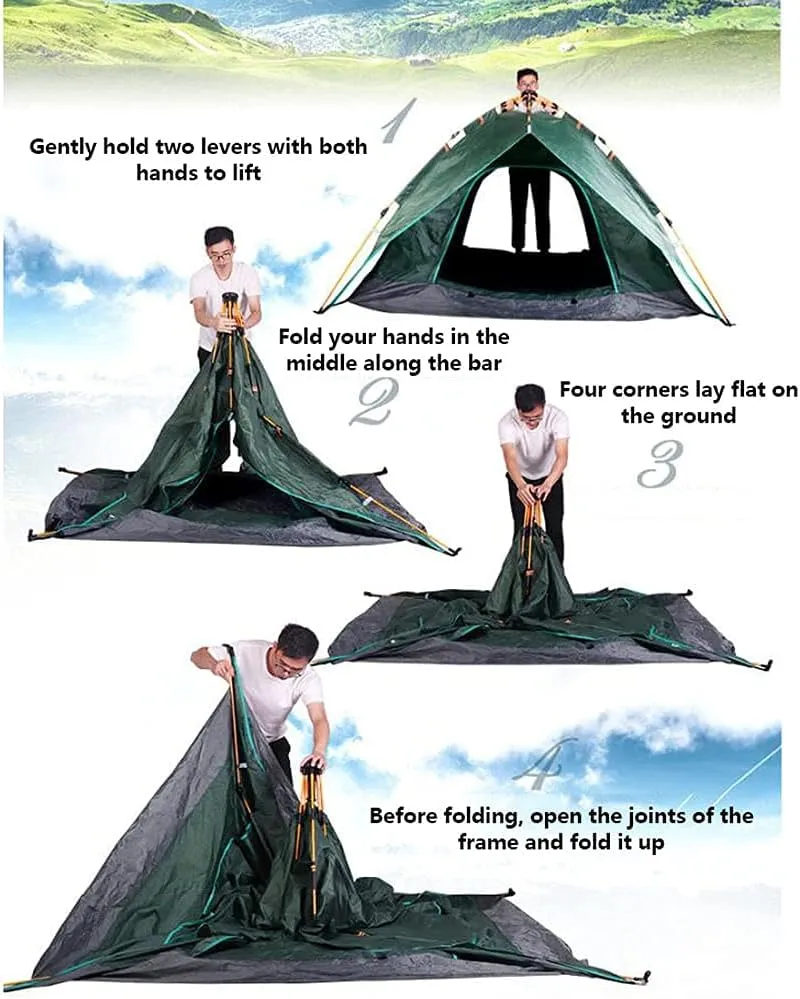GeRRiT Tents Instant Pop up Family Camping for 2-3 3-4Persons, Quick Set up for Camping, Hiking, Fishing