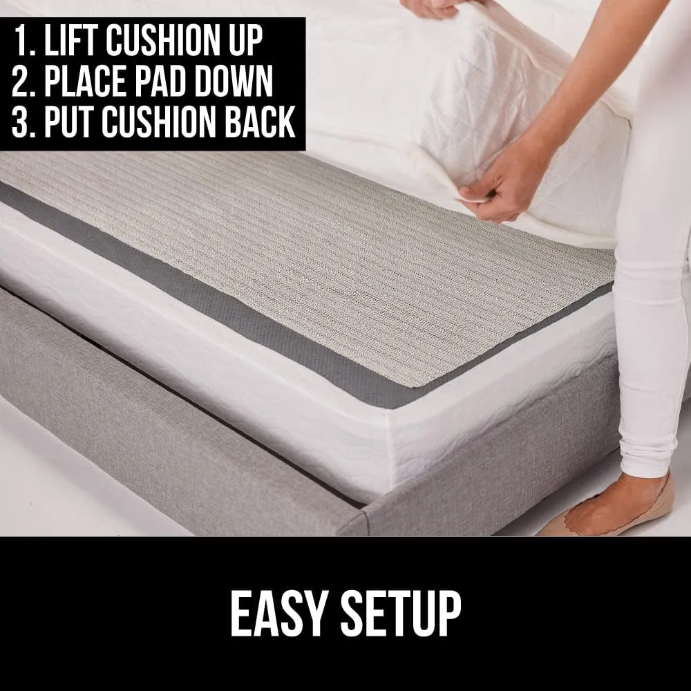 GORILLA GRIP Non Slip Couch Gripper, Prevents Couches from Sliding and Holds Bed in Place, Pad Grips Beds, Sofa, Mattresses, Chair Cushions and Helps Keep Topper from Slipping, Easy Trim Pads, 2 Pack