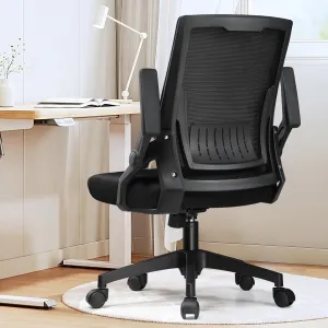 GTRACING Ergonomic Office Chair with Flip-up Armrests Executive Computer Chair for Home Office, Breathable Mesh & Adaptive Lumbar Support, Black