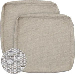 GUEGLSA Replacement Outdoor Cushion Covers 22x22x4 inch, Patio Seat Cushion Slipcovers, Chair Cushion Slip Cover, Set of 2, Cream and Coffee