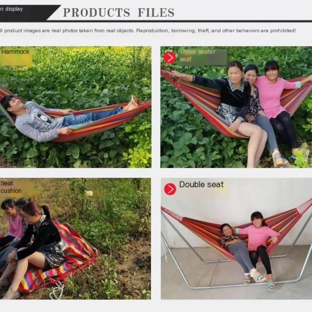 Hammocks Hammock Outdoor Home Double Hanging Chair Dormitory Bedroom Camping Picnic Camping Load-Bearing Fixed Camping Hammocks(Blue)