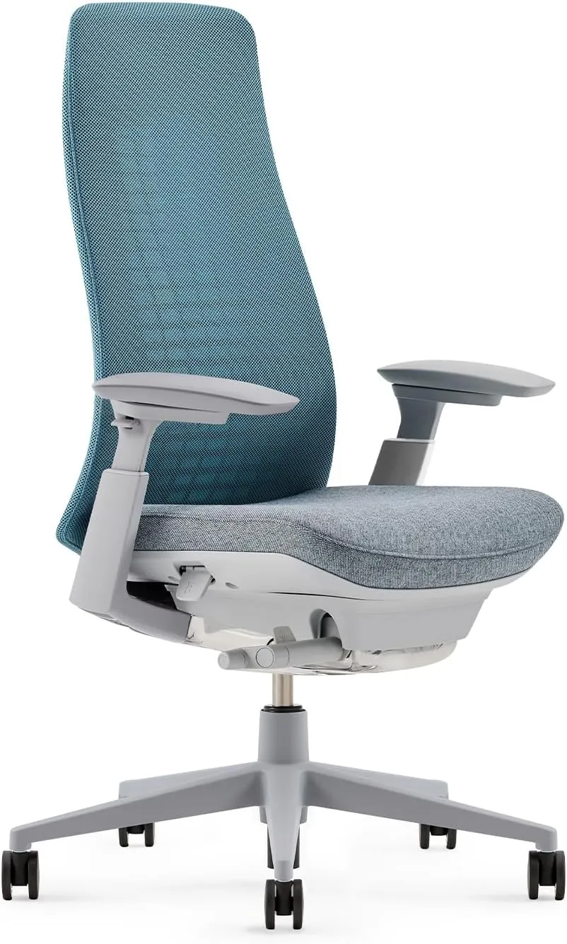 Haworth Fern Office Chair – Ergonomic and Stylish Desk Chair with Breathable Mesh Finish - Without Lumbar Support (Cornflower)