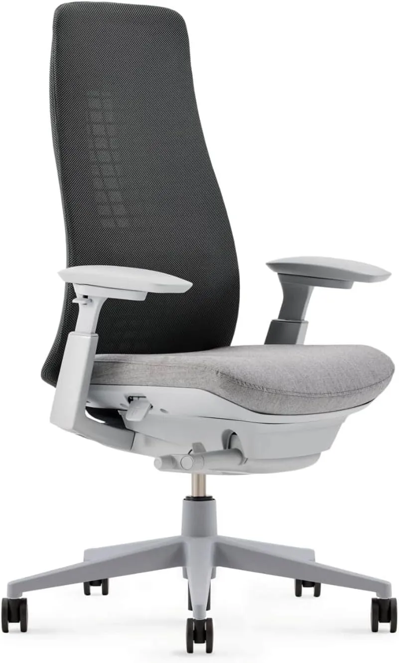 Haworth Fern Office Chair – Ergonomic and Stylish Desk Chair with Breathable Mesh Finish - Without Lumbar Support (River Rock)