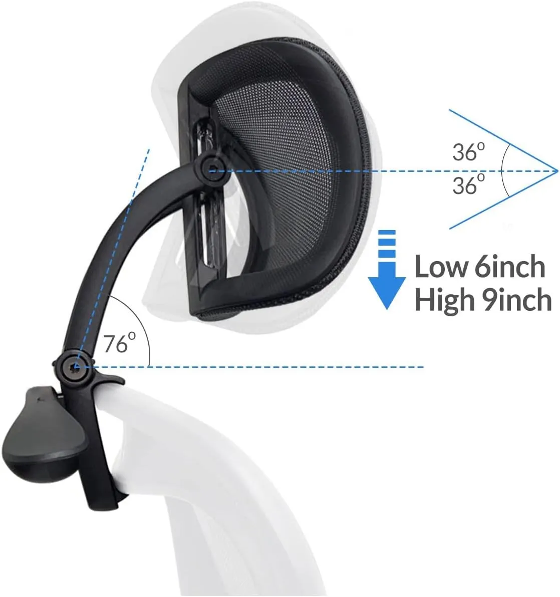 Headrest Attachment Compatible with Herman Miller Aeron Fully Adjustable Height & Tilt, Removable Coat Hanger Available Color for Classic.