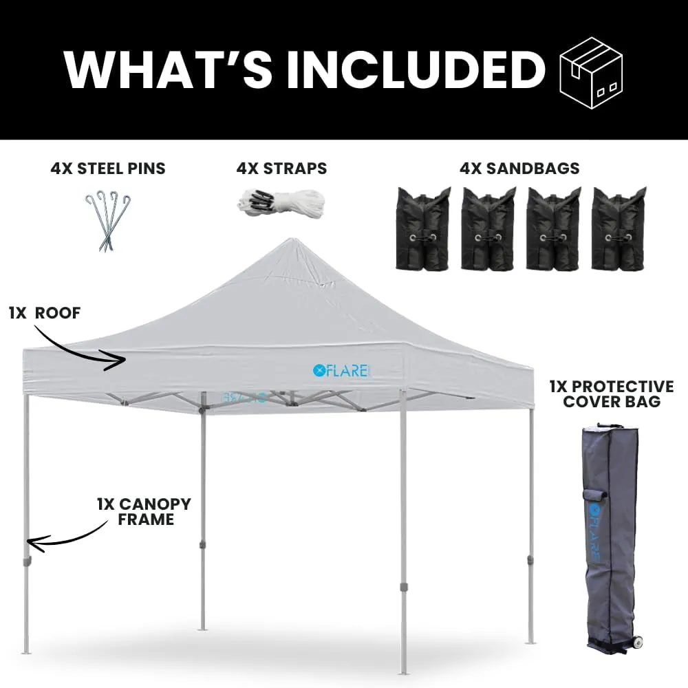 Heavy Duty, Commercial Grade Pop Up Canopy Tent. Instant Canopy with Hex Legs & Extended Warranty. Package Includes Wheeled Bag, Pins & Ropes. (Blue, 10ft x 20ft)