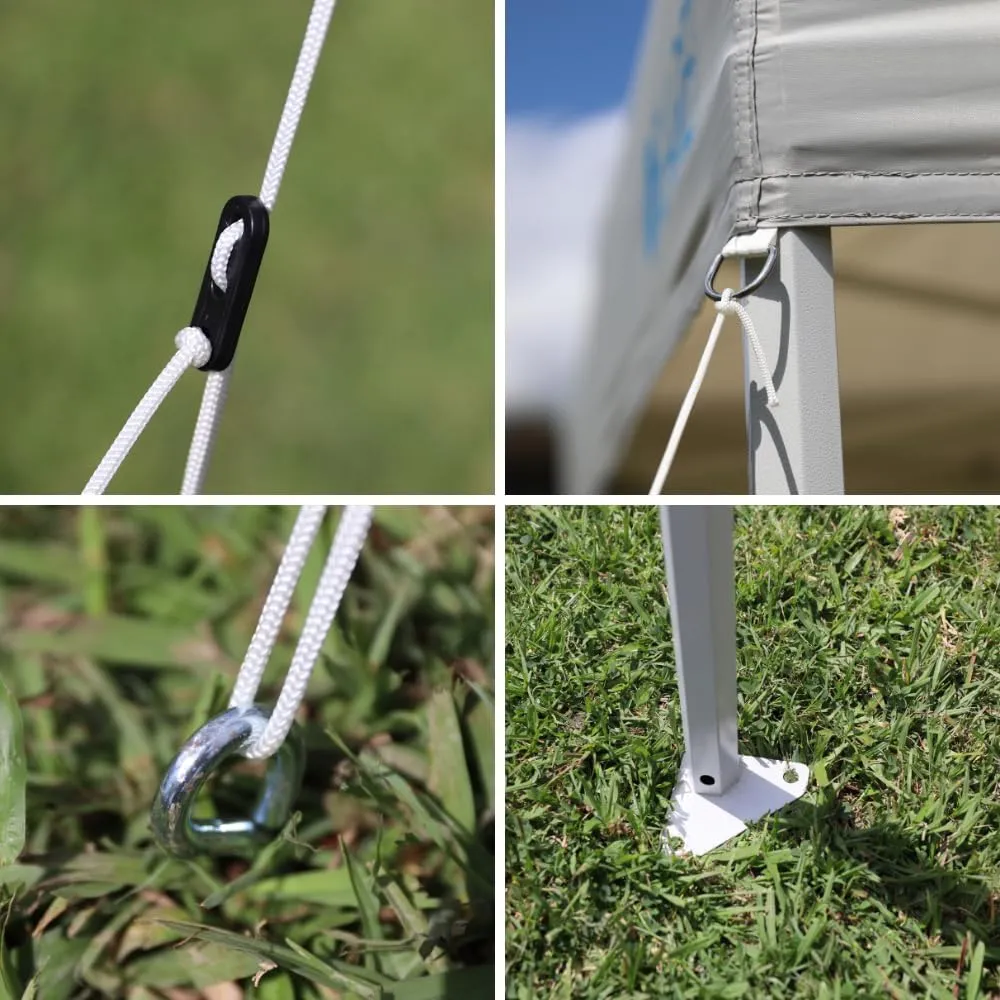 Heavy Duty, Commercial Grade Pop Up Canopy Tent. Instant Canopy with Hex Legs & Extended Warranty. Package Includes Wheeled Bag, Pins & Ropes. (Blue, 10ft x 20ft)