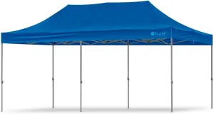 Heavy Duty, Commercial Grade Pop Up Canopy Tent. Instant Canopy with Hex Legs & Extended Warranty. Package Includes Wheeled Bag, Pins & Ropes. (Blue, 10ft x 20ft)