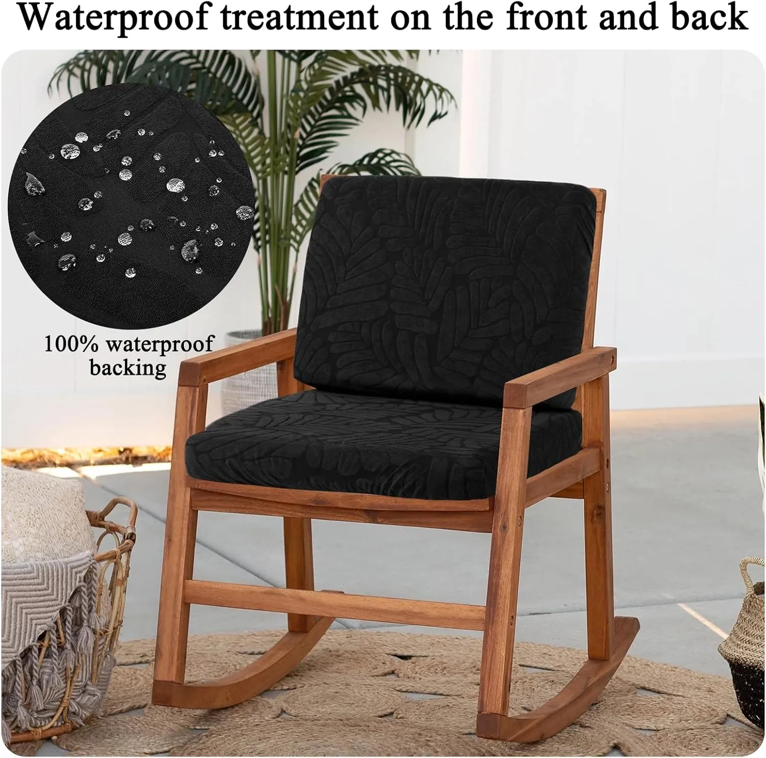 HEBE Outdoor Patio Cushion Covers Set of 10 Waterproof Stretch Seat Cushion Cover for Patio Furniture Clearance Outdoor Sofa Cushion Cover Replacement Couch Slipcovers Chair Seat Cover